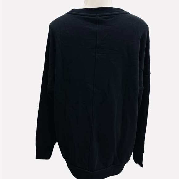 Adidas Women's Sportswear Three Bar Sweatshirt Black Long Sleeve Size S - Picture 10 of 11